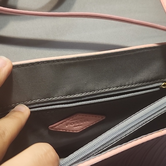 Fossil Brand- Jasmine Flap Crossbody in Pink - Picture 8 of 9